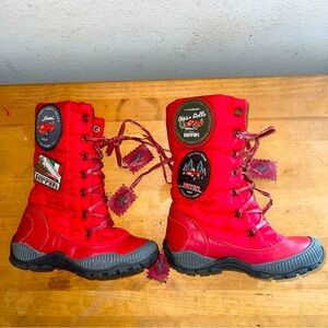 FERRARI Red Snow Boots Winter Shoes Size Boys EUR 28 Youth US 11 RARE VTG